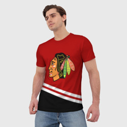 Мужская футболка 3D Chicago Blackhawks, NHL - фото 2
