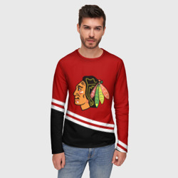 Мужской лонгслив 3D Chicago Blackhawks, NHL - фото 2