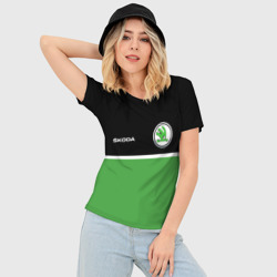 Женская футболка 3D Slim Skoda Два цвета - фото 2