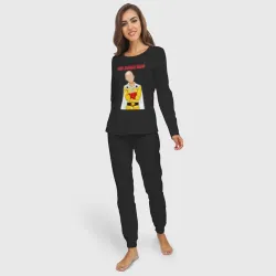 Женская пижама с лонгсливом хлопок Сайтама безразличие One Punch-Man - фото 2