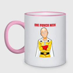 Кружка двухцветная Сайтама безразличие One Punch-Man