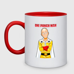 Кружка двухцветная Сайтама безразличие One Punch-Man