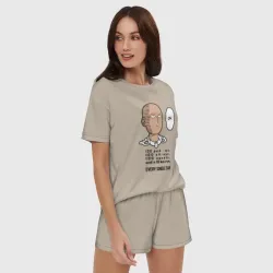 Женская пижама с шортиками хлопок Список тренировки Сайтама One Punch-Man - фото 2