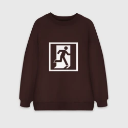 Женский свитшот oversize без начеса хлопок Выход там