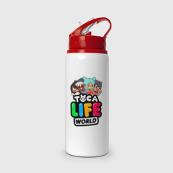 Бутылка для воды с трубочкой Toca life world Тока Лайф ворлд персонажи