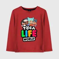 Детский лонгслив хлопок Toca life world Тока Лайф ворлд персонажи