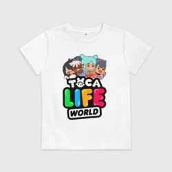 Детская футболка хлопок Toca life world Тока Лайф ворлд персонажи