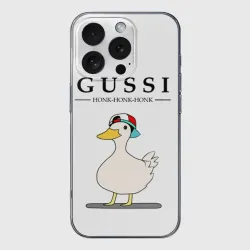 Чехол для iPhone 16 Pro Max силиконовый с защитой камеры Gussi honk baby