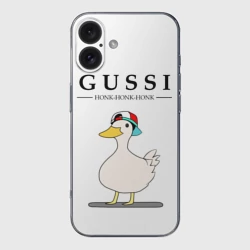 Чехол для iPhone 16 силиконовый с защитой камеры Gussi honk baby