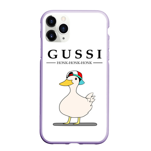 Чехол для iPhone 11 Pro матовый Gussi honk baby, цвет светло-сиреневый