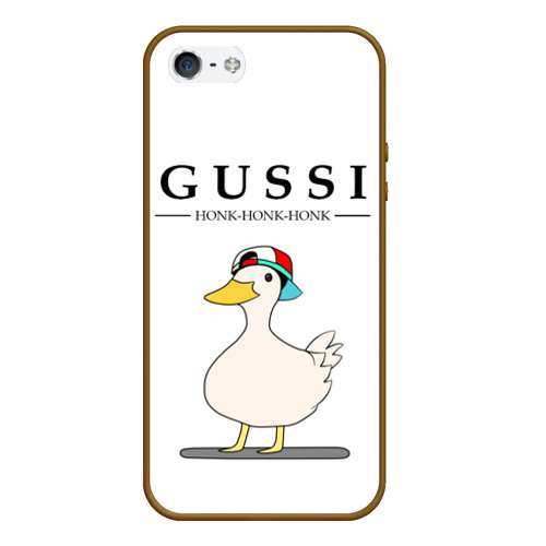 Чехол для iPhone 5/5S матовый Gussi honk baby, цвет коричневый