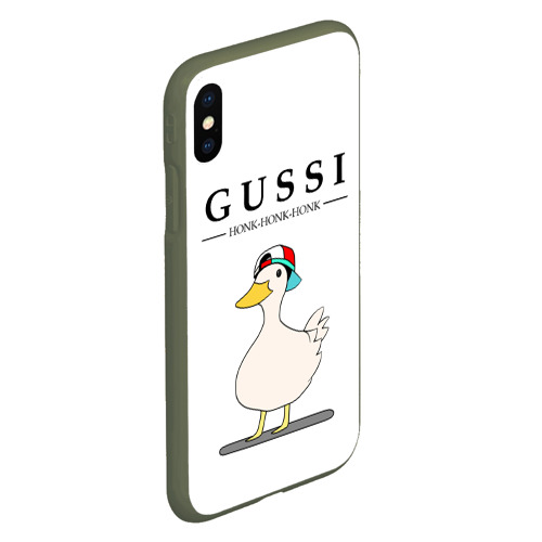 Чехол для iPhone XS Max матовый Gussi honk baby, цвет темно-зеленый - фото 3