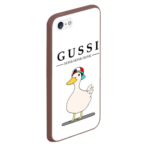 Чехол для iPhone 5/5S матовый Gussi honk baby, цвет коричневый - фото 3