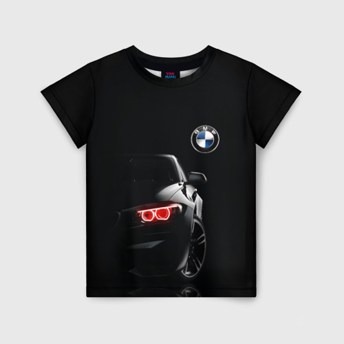 Детская футболка 3D BMW минимл, цвет 3D печать