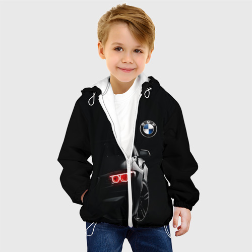 Детская куртка 3D BMW минимл, цвет белый - фото 3