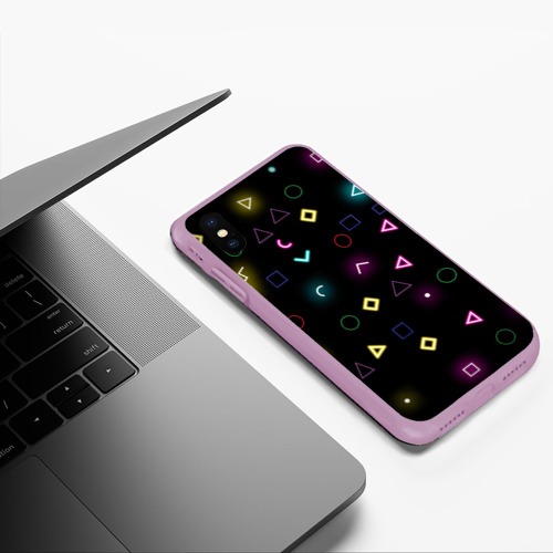 Чехол для iPhone XS Max матовый Игра в кальмара минимализм, цвет сиреневый - фото 5