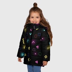 Зимняя куртка для девочек 3D Игра в кальмара минимализм - фото 2