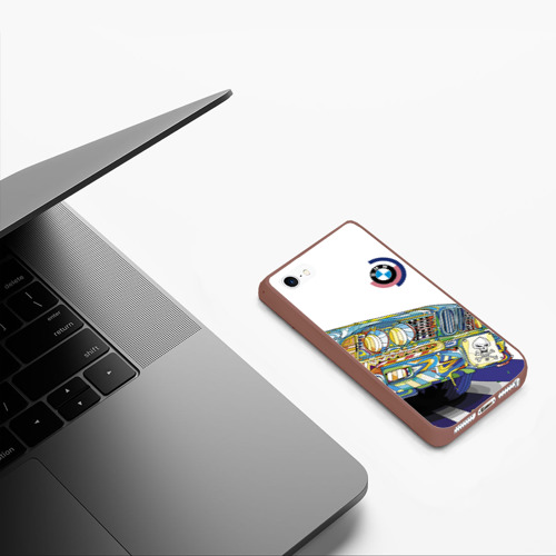 Чехол для iPhone 5/5S матовый Бэха в стиле поп-арт, цвет коричневый - фото 5