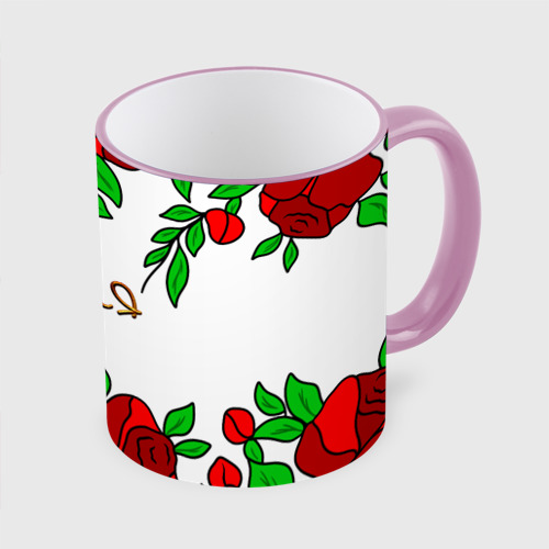 Кружка с полной запечаткой Юлия в розах, цвет Кант розовый - фото 3