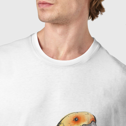 Мужская футболка хлопок Любимый попугай, цвет белый - фото 6