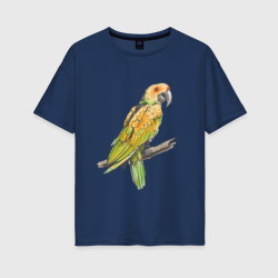 Женская футболка хлопок Oversize Любимый попугай