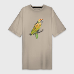 Платье-футболка хлопок Любимый попугай