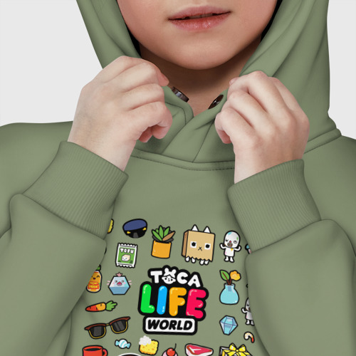 Детское худи Oversize хлопок Toca life world Тока Лайф ворлд Toca Boca, цвет авокадо - фото 7