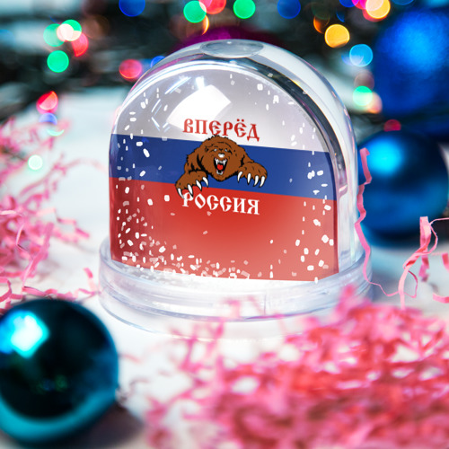 Игрушка Снежный шар Вперёд Россия! медведь - фото 3