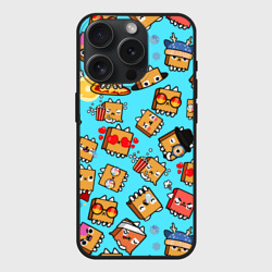 Чехол силиконовый для Apple iPhone 15 Pro матовый Paper BAG cat Toca Boca Toca life world