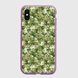 Чехол для iPhone XS Max матовый Лягушки камуфляж