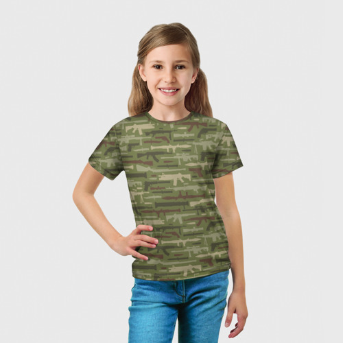 Детская футболка 3D Оружие камуфляж, цвет 3D печать - фото 5