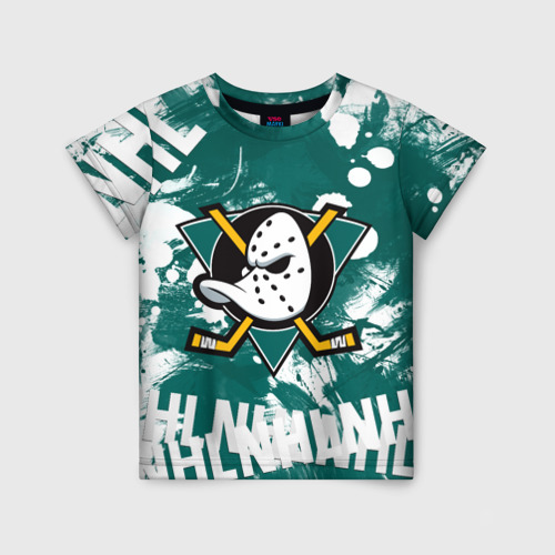 Детская футболка 3D с принтом Анахайм Дакс | Anaheim Ducks, вид спереди #2