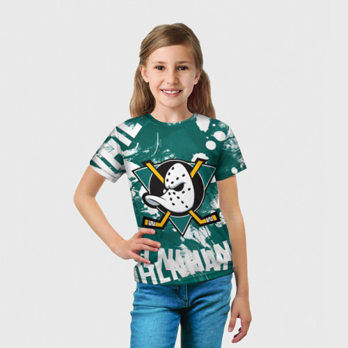 Детская футболка 3D с принтом Анахайм Дакс | Anaheim Ducks, вид сбоку #3