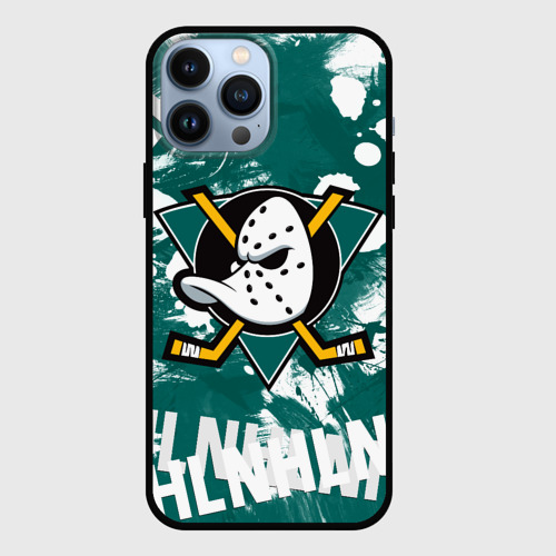 Чехол для iPhone 13 Pro Max с принтом Анахайм Дакс Anaheim Ducks, вид спереди #2