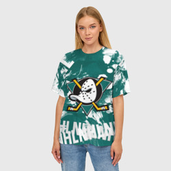 Женская футболка oversize 3D Анахайм Дакс Anaheim Ducks - фото 2