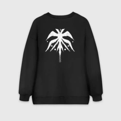 Женский свитшот oversize без начеса хлопок Крылатое древо Урёк Мазино