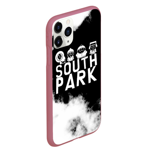 Чехол для iPhone 11 Pro матовый с принтом Все пацаны на черном фоне Южный Парк, вид сбоку #3