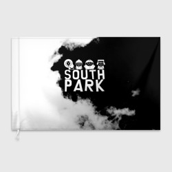 Флаг 3D Все пацаны на черном фоне Южный Парк