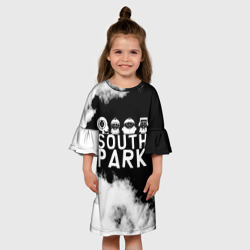 Детское платье 3D Все пацаны на черном фоне Южный Парк - фото 2