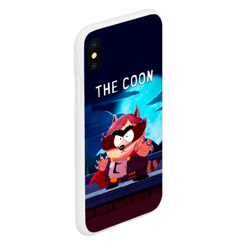 Чехол для iPhone XS Max матовый The Coon - Енот Южный Парк, цвет белый - фото 3