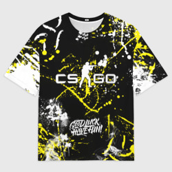 Женская футболка oversize 3D CS:GO Брызги красок