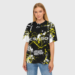 Женская футболка oversize 3D CS:GO Брызги красок - фото 2