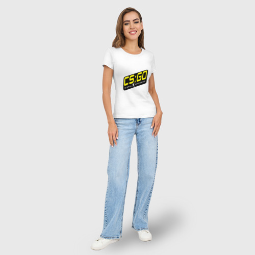 Женская футболка хлопок Slim CS:GO Новая эра, цвет белый - фото 5