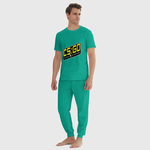 Мужская пижама хлопок CS:GO Новая эра, цвет зеленый - фото 5