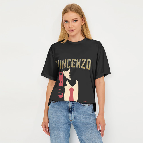 Женская футболка oversize 3D Винченцо, цвет 3D печать - фото 5