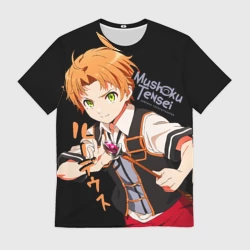 Мужская футболка 3D Реинкарнация безработного - Рудеус Грейрат