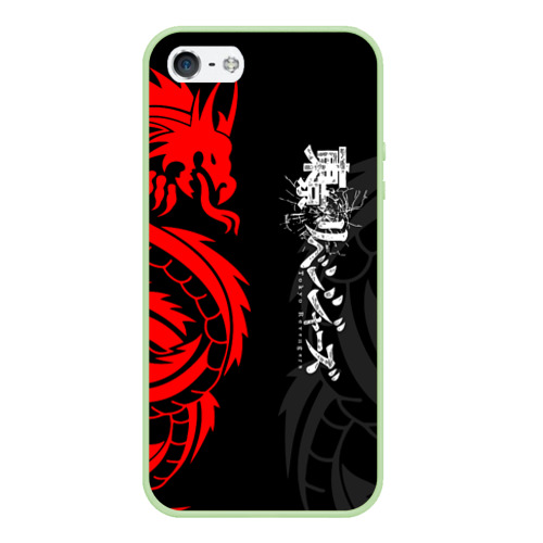 Чехол для iPhone 5/5S матовый Аниме Токийские мстители: Красный дракон, цвет салатовый