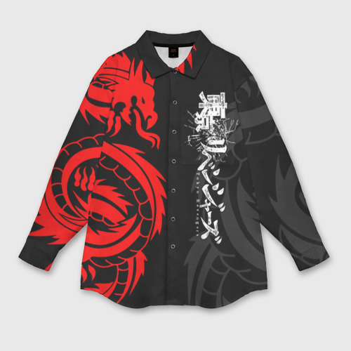 Мужская рубашка оверсайз с принтом Аниме Токийские мстители: Красный дракон, вид спереди №1