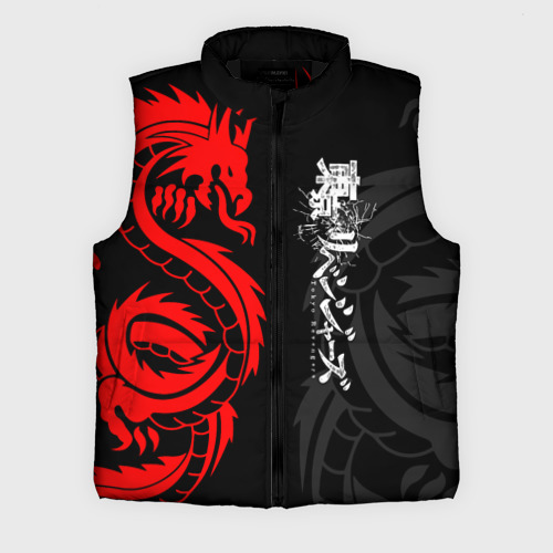 Мужской жилет утепленный 3D Аниме Токийские мстители: Красный дракон, цвет черный