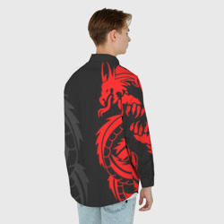 Рубашка с принтом Аниме Токийские мстители: Красный дракон для любого человека, вид сзади №2. Цвет основы: белый